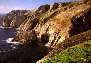 St Marks Stone & The Pathenos (centre picture), West Coast of Lundy Island